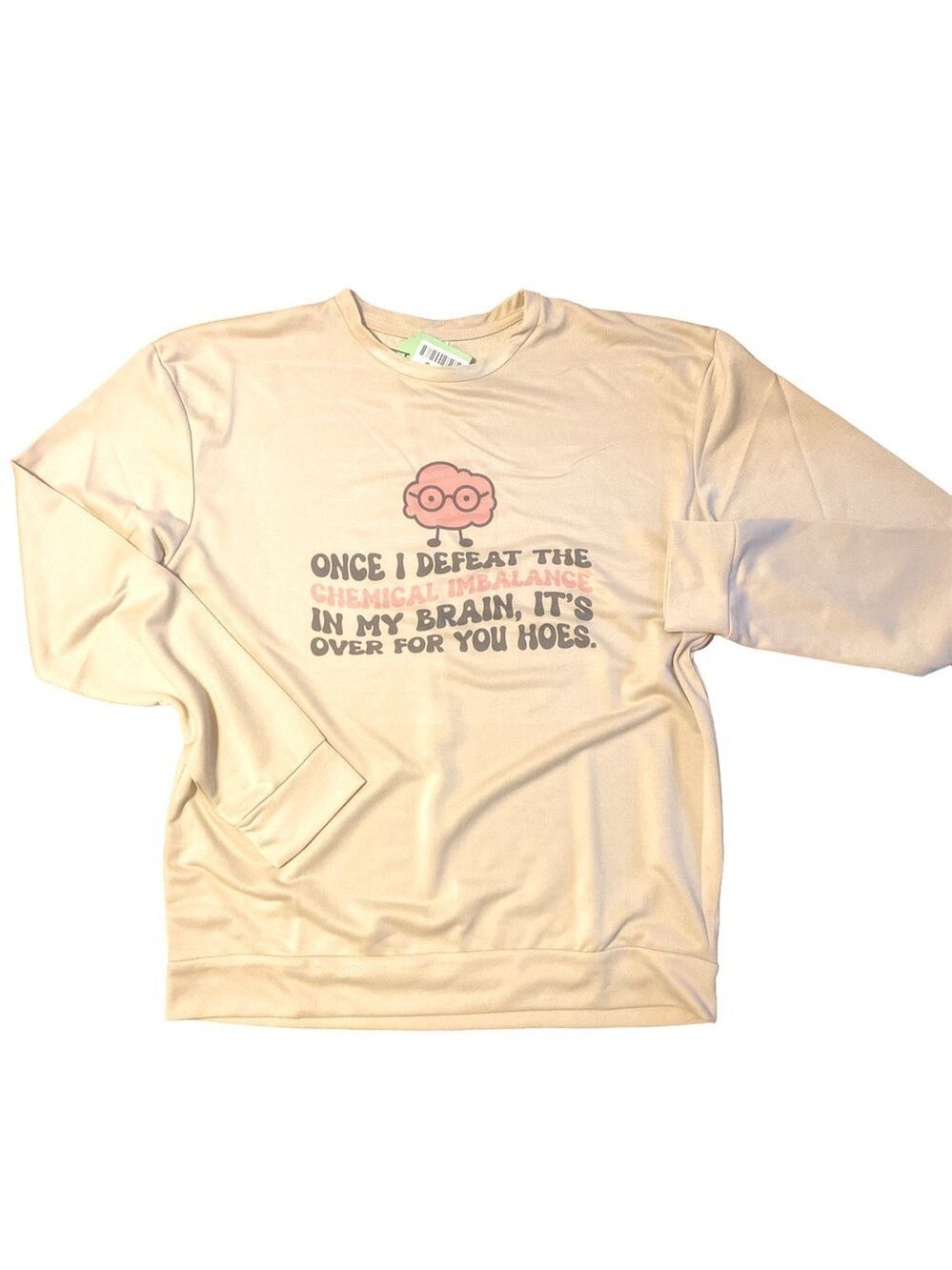 Chemical Imbalance mental health crewneck graphic raglan pullover sweatshirt XL - Picture 5 of 9